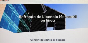 Pantalla principal de la página para pago del refrendo de la licencia mercantil en el Municipio de Torreón.