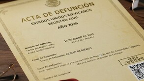 Acta de defunción ficticia generada con IA de Gemini.