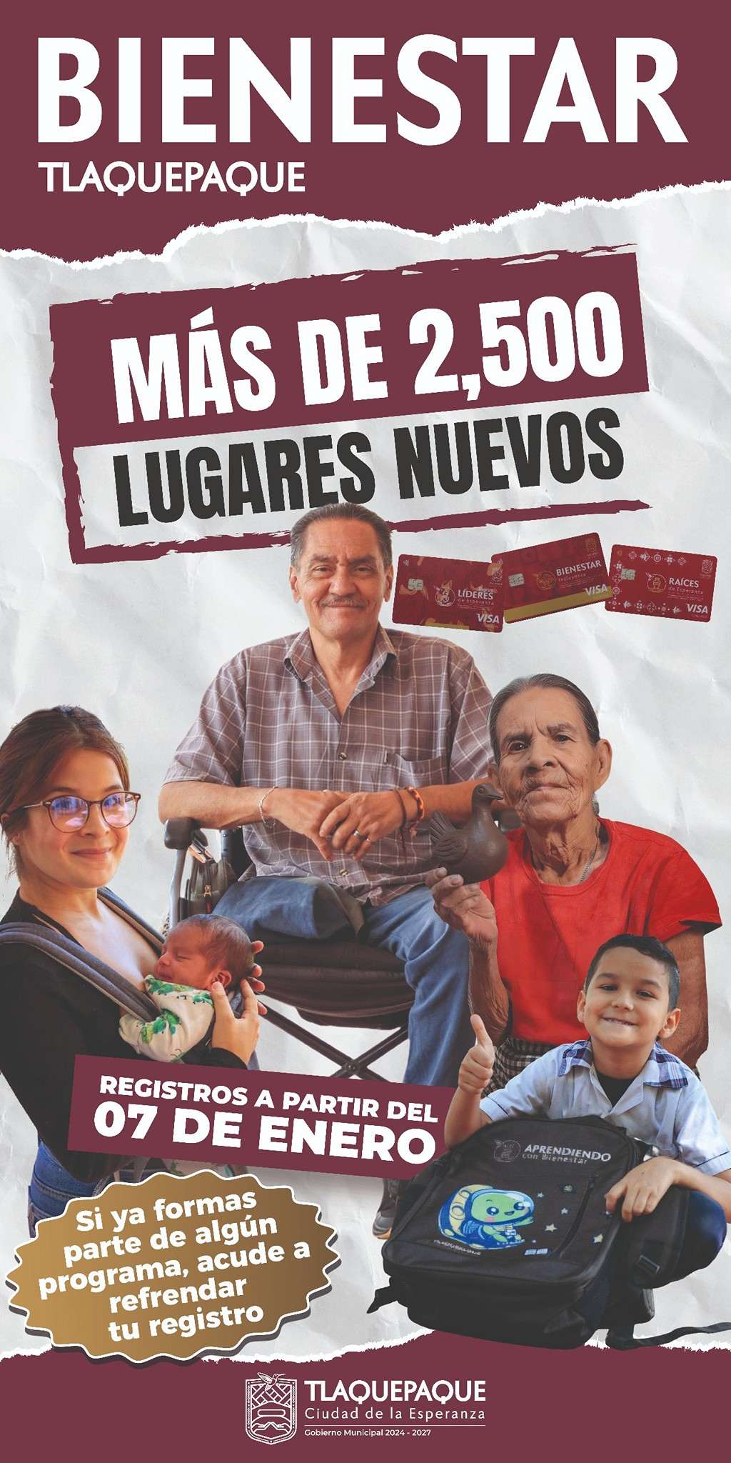 Tlaquepaque inicia el 2026 con apoyos del Bienestar para artesanos, jefas de familia y personas con discapacidad.