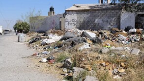 Espacio en colonia de Torreón, Coahuila, utilizado por los ciudadanos como tiradero de basura clandestino.