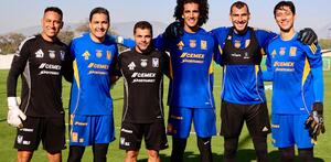 Porteros de Tigres durante el entrenamiento en el CET el lunes 5 de enero de 2026.