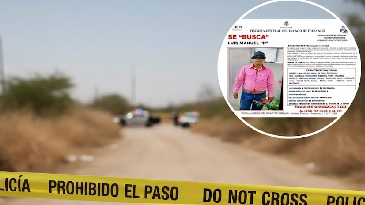 Cinta amarilla de prohibido el paso y foto en círculo de hombre con camisa rosa