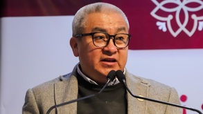 Homero Meneses, secretario de Educación en Tlaxcala, en una conferencia de prensa.