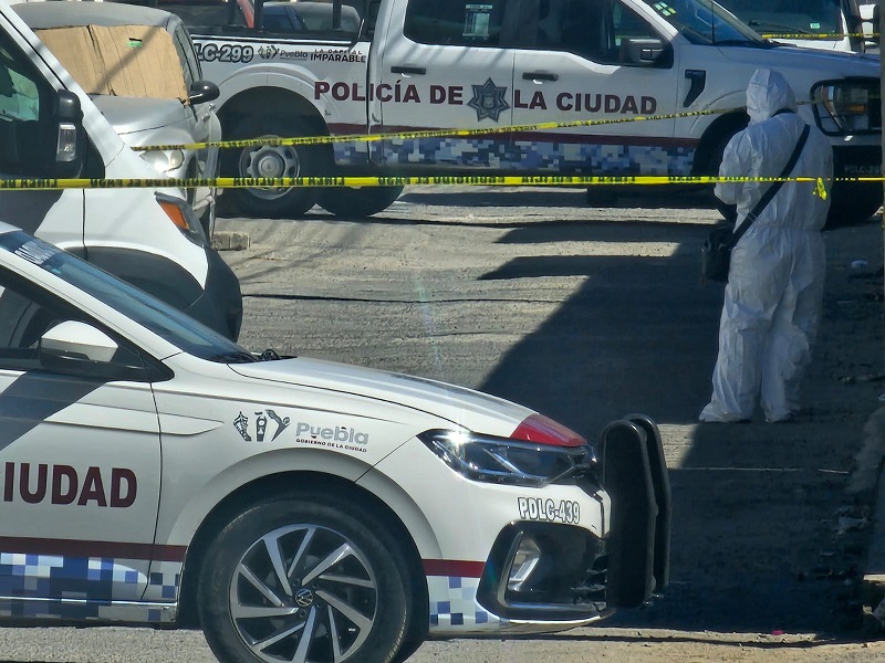 Persona con traje especial revisa una zona acordonada debido a un crimen.