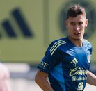 Rodrigo Dourado entrenando por primera vez con el América.