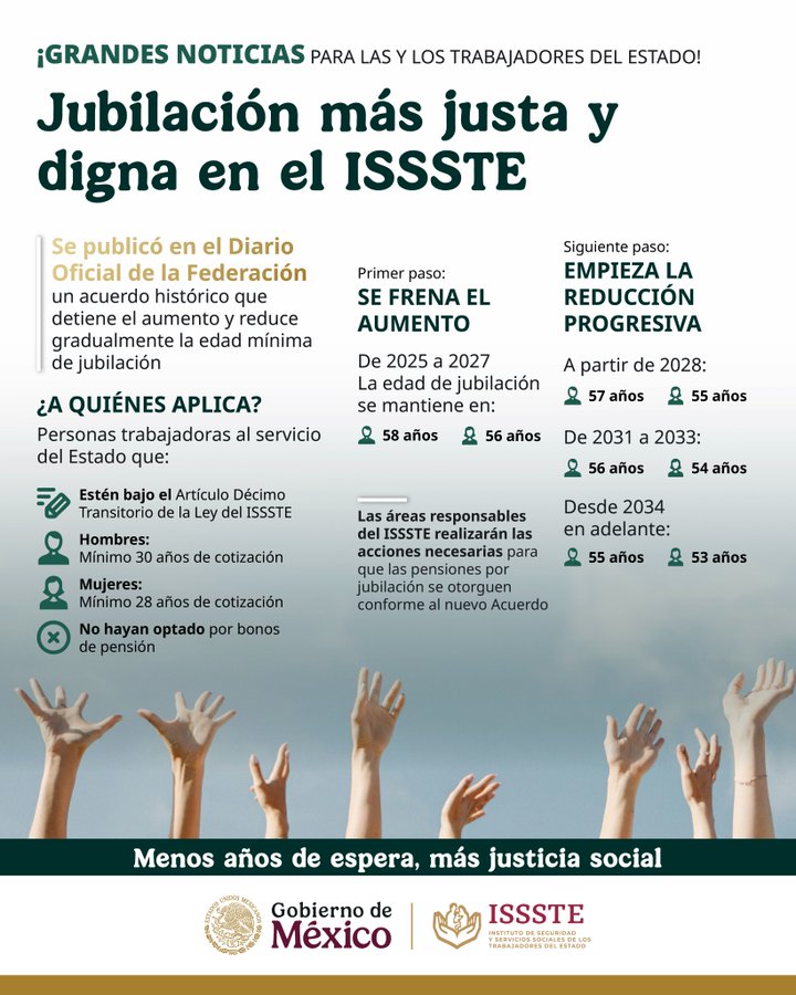 Comunicado nuevo esquema de jubilación ISSSTE