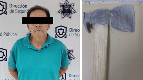 Hombre detenido por la Policía de Torreón por haber agredido a un familiar con un hacha,