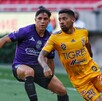 Javier Aquino de Tigres enfrentando a Mazatlán en la Copa por México 2020.