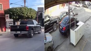 camioneta negra responsable de choque que huyó.