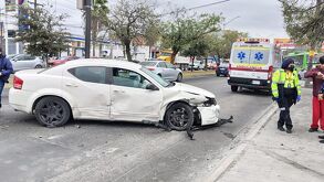 Accidente tipo carambola en guadalupe