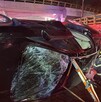 Auto volcado en Viaducto Río Piedad, alcaldía Iztacalco.