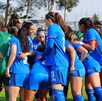 Jugadoras de Cruz Azul Femenil previo a jugar ante Chivas en Liga MX.