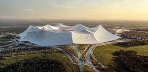 Prototipo del Estadio Hassan II que se inaugurará en 2028.