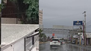 Granizo en la azotea de una casa.