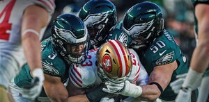 Eagles vs 49ers en la Ronda de Comodines de la NFL 2025-26.