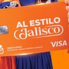 Tarjeta Única de Jalisco color naranja con el eslogan Al Estilo Jalisco siendo sostenida por una mujer con traje típico tapatío
