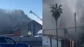 Este 12 de enero se registró un fuerte incendio en una iglesia en Houston, Texas. Bomberos trabajan para sofocar el fuego.