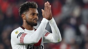 Miguel Borja pidiendo perdón a la afición de River Plate