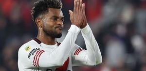 Miguel Borja pidiendo perdón a la afición de River Plate