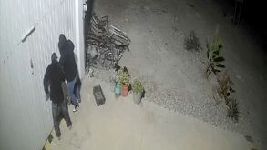 Cámaras de video captaron el momento en el que un grupo de ladrones llegó a la bodega con intención de robar.