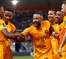 Jugadores de la Selección de Países Bajos celebrando una anotación en el Mundial 2022.