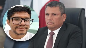 Secretario de Seguridad Pública en una foto junto al docente de la Ibero desaparecido.