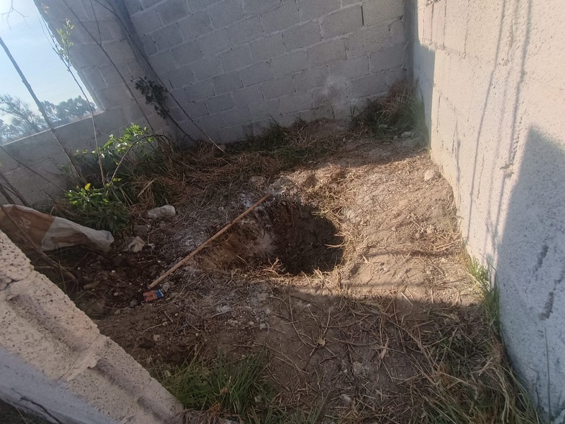 Fosa clandestina ocupada para enterrar tres cadáveres en Tlaxcala.