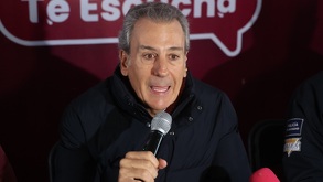 José Chedraui, alcalde de Puebla, durante una conferencia de prensa.