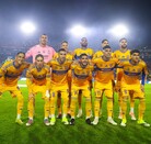 Equipo de Tigres previo al comienzo del duelo contra Pumas.
