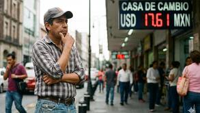 Hombre pensando sobre el valor del peso frente al dólar