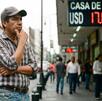 Hombre pensando sobre el valor del peso frente al dólar