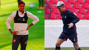 Agustín Almendra, nuevo jugador del Necaxa para el Clausura 2026 y Diego González, mediocampista de Atlas regularmente titular en el equipo.