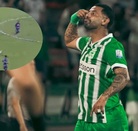 Edwin Cardona festejando el golazo que hizo en la jornada 1 de la Liga de Colombia en 2026 con Atlético Nacional.