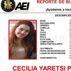 Ficha de búsqueda de joven desaparecida en Juárez, Nuevo León.