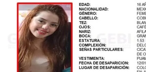 Ficha de búsqueda de joven desaparecida en Juárez, Nuevo León.
