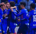 Jugadores de Cruz Azul festejando un gol durante la victoria 500 en Liga MX ante Puebla.