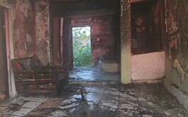 Vivienda afectada por incendio
