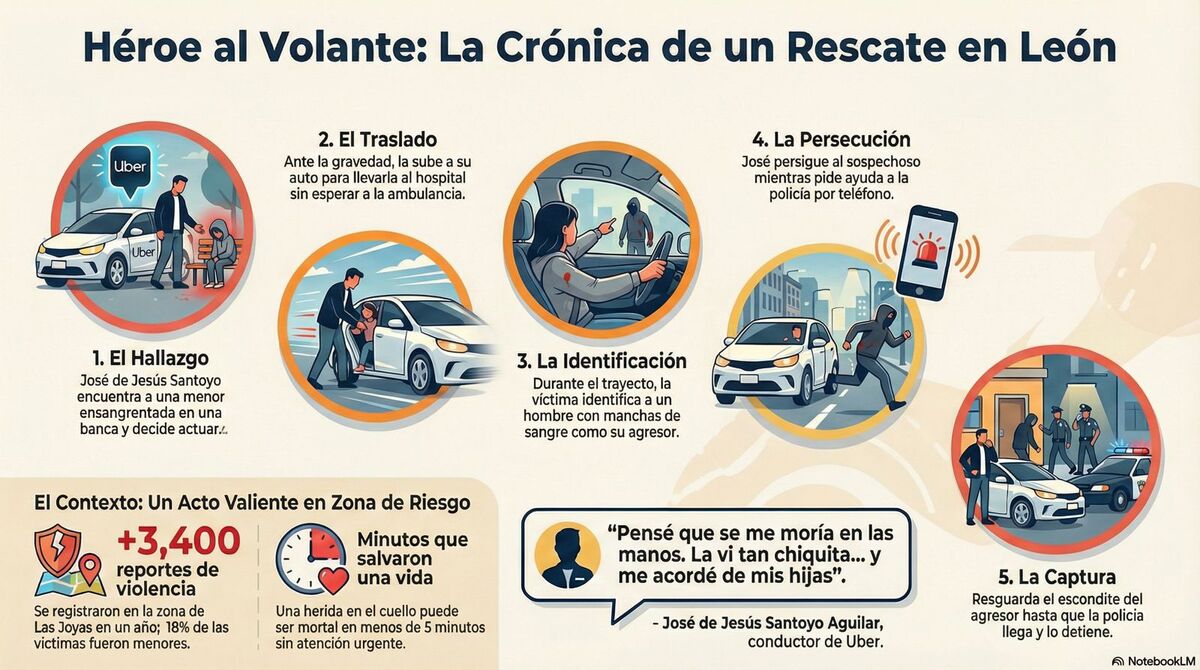 José de Jesús Santoyo Aguilar es conductor de Uber, pero la mañana del miércoles 14 de enero se convirtió en héroe al salvar a una menor agredida sexualmente.