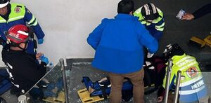 Movilización en plaza comercial en San Pedro.