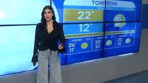Fanny Ramírez dando el pronóstico del tiempo