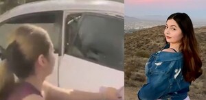 La Nicholette siendo levantada por unos hombres abordo de un carro blanco.