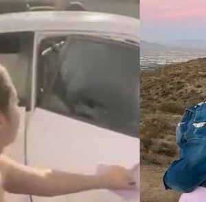 La Nicholette siendo levantada por unos hombres abordo de un carro blanco.