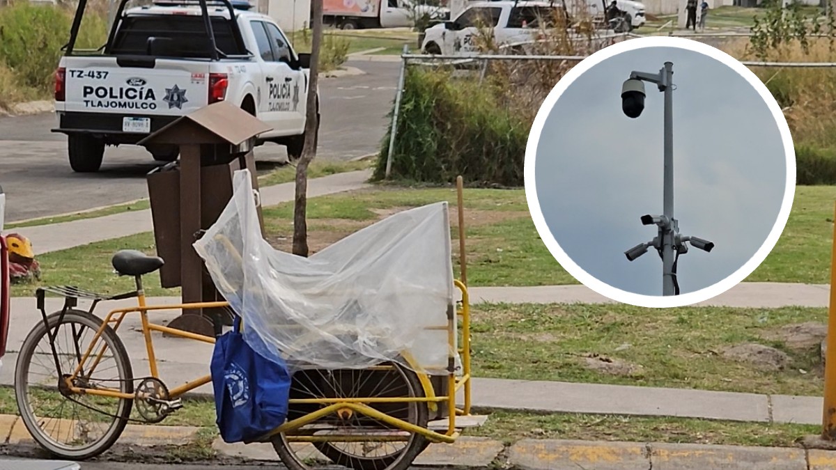Cámara de vigilancia de C4 en Tlajomulco, lugar de abandono de bebé