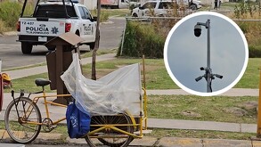 Cámara de vigilancia de C4 en Tlajomulco, lugar de abandono de bebé