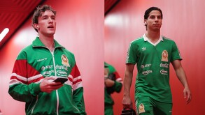 Jugadores luciendo el conjunto previo al partido ante Panamá.