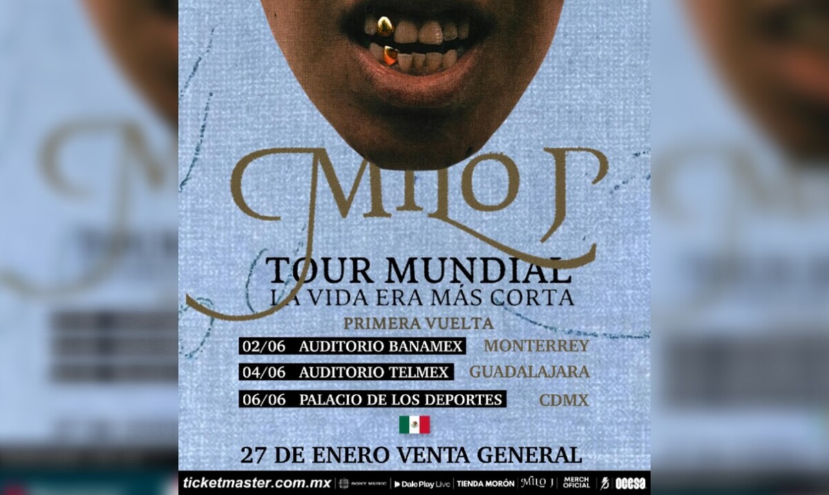 Imagen de fechas de conciertos de Milo J en México.