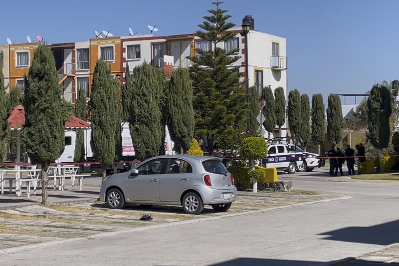 Auto estacionado en un fraccionamiento de Coronango, en Puebla.