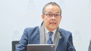 Juan Carlos Contreras Vargas, titular C5 Jalisco, durante rueda de prensa de Seguridad