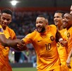 Jugadores de la Selección de Países Bajos celebrando una anotación en el Mundial 2022.