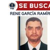 Ficha de búsqueda de la Fiscalía de Michoacán con la foto del hombre identificado como René García viendo de frente